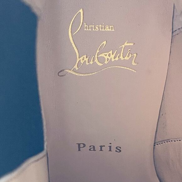 NWOB Christian Louboutin CL Chelsea Booty Black Croc Embossed Ankle Boots EU 37 - Picture 11 of 11